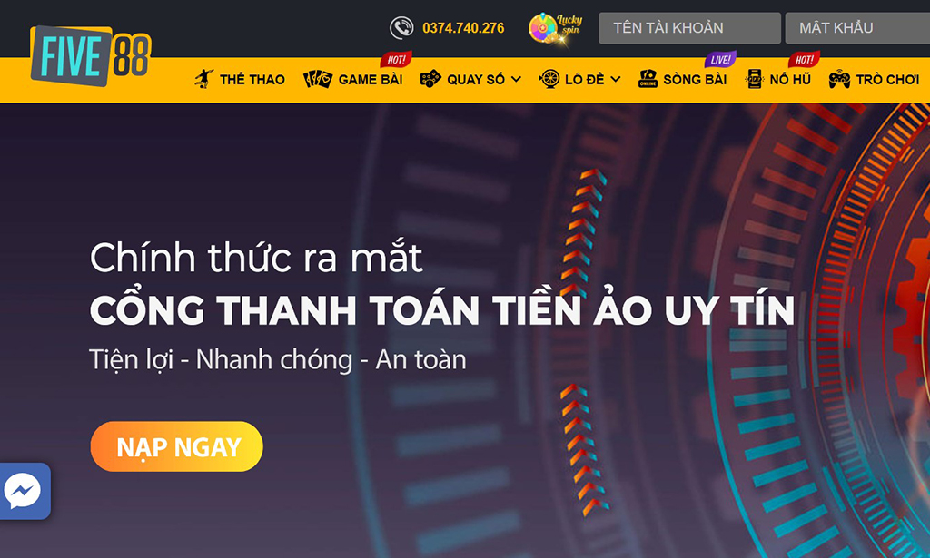 Quy trình thanh toán đơn giản five88